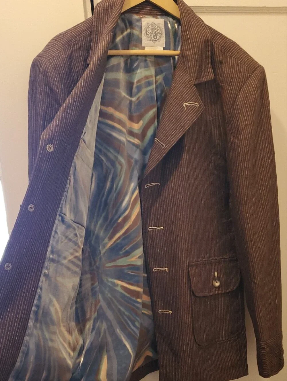 Men's Brown Pinstripe Corduroy Blazer